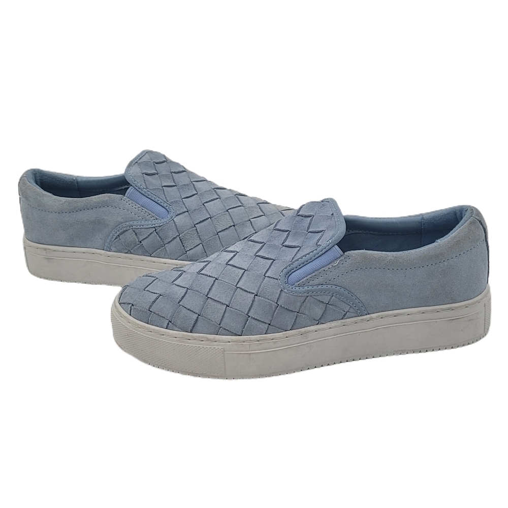 Marc Fisher Calia Light Blue Woven Leather Slip On Sneakers Size 7 - Picture 2 of 14